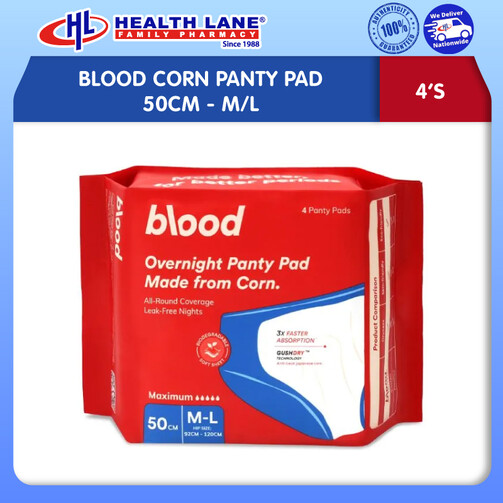 BLOOD CORN PANTY PAD 50CM (4'S) - M/L
